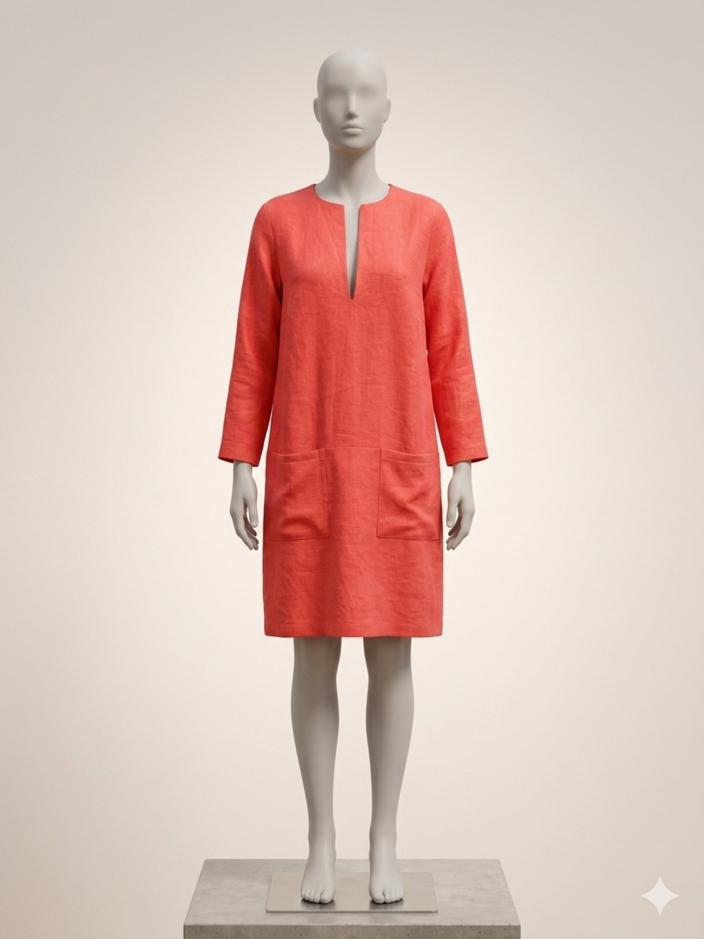 Emerson Fry Red Linen Mod Shift Dress/Shirt Dress ( S ) Pre-owned